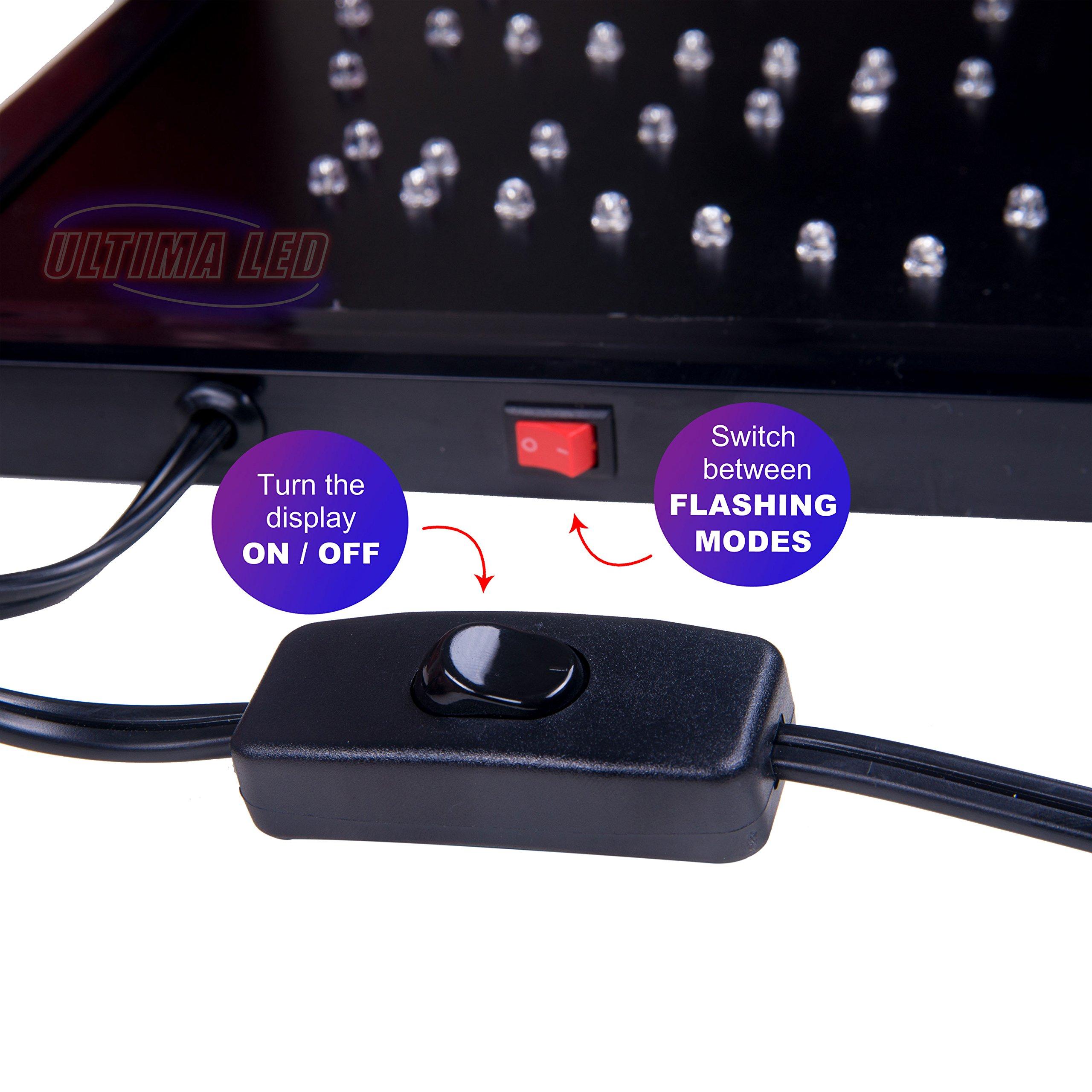 Ultima LED Ultima LED Neon Open Sign for Business: Lighted Sign Open with Flashing Mode Indoor Electric Light up Sign for Stores (Model 2) Includes Business Hours and Open & Closed Signs