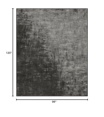 RUGGABLE Ruggable Washable 8x10 Large Area Rug, Impasto Greyscale, Premium Modern Rugs for Living Room, Bedroom, Kitchen, Office, Classroom with Gripper Non Slip Pad