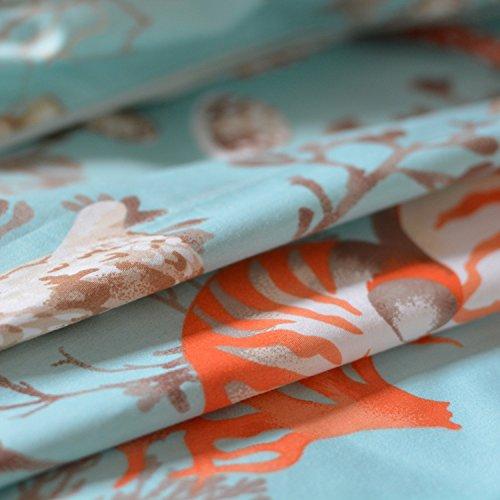 Brandream Brandream Luxury Nautical Bedding Set Queen Size Coastal Beach 100% Egyptian Cotton Duvet Cover Set 3-Piece Smooth Crisp Silky (Comforter Not Included)