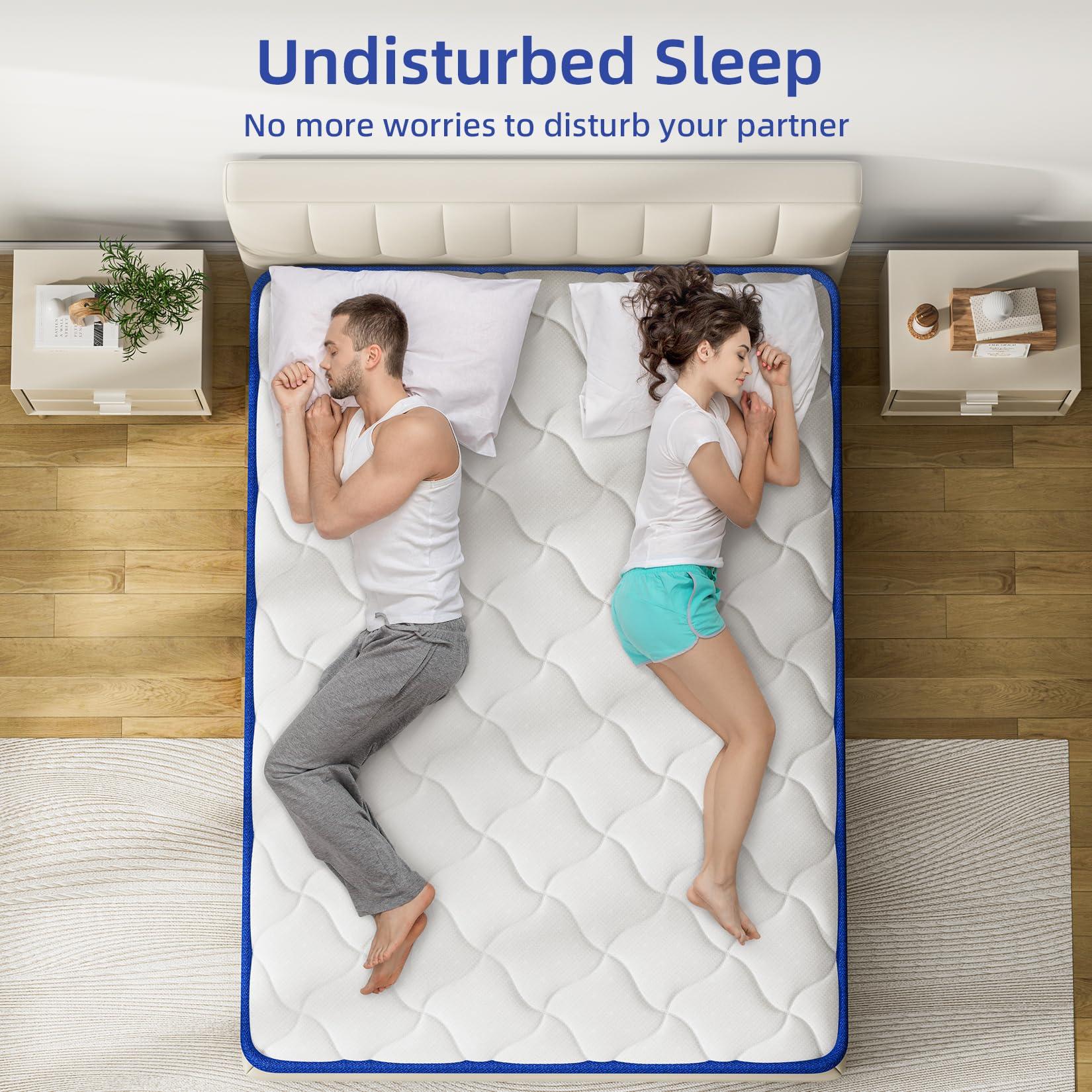 XANGLO Queen Mattress, 10 Inch Queen Size Hybrid Mattress in a Box, Medium Soft Memory Foam and Spring Mattresses, Pressure Relief & Motion Isolationfor, Fiberglass Free Bed Mattress, CertiPUR-US Certified