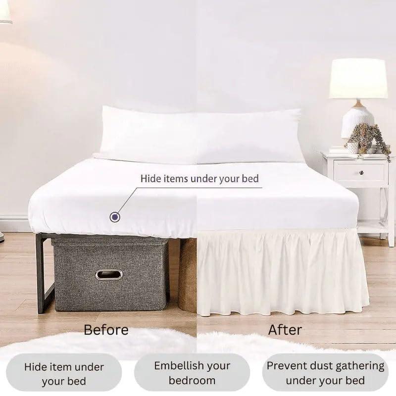 British-Linen Twin-XL Bed Skirt 14 Inch Drop Split Corner Ruffle Gathered Style, 100% Microfiber Luxury 1 Piece Bed Skirt Dust Ruffle Twin-XL Size 39 x 80 Wrinkle & Fade Resistant - Light Grey Solid.