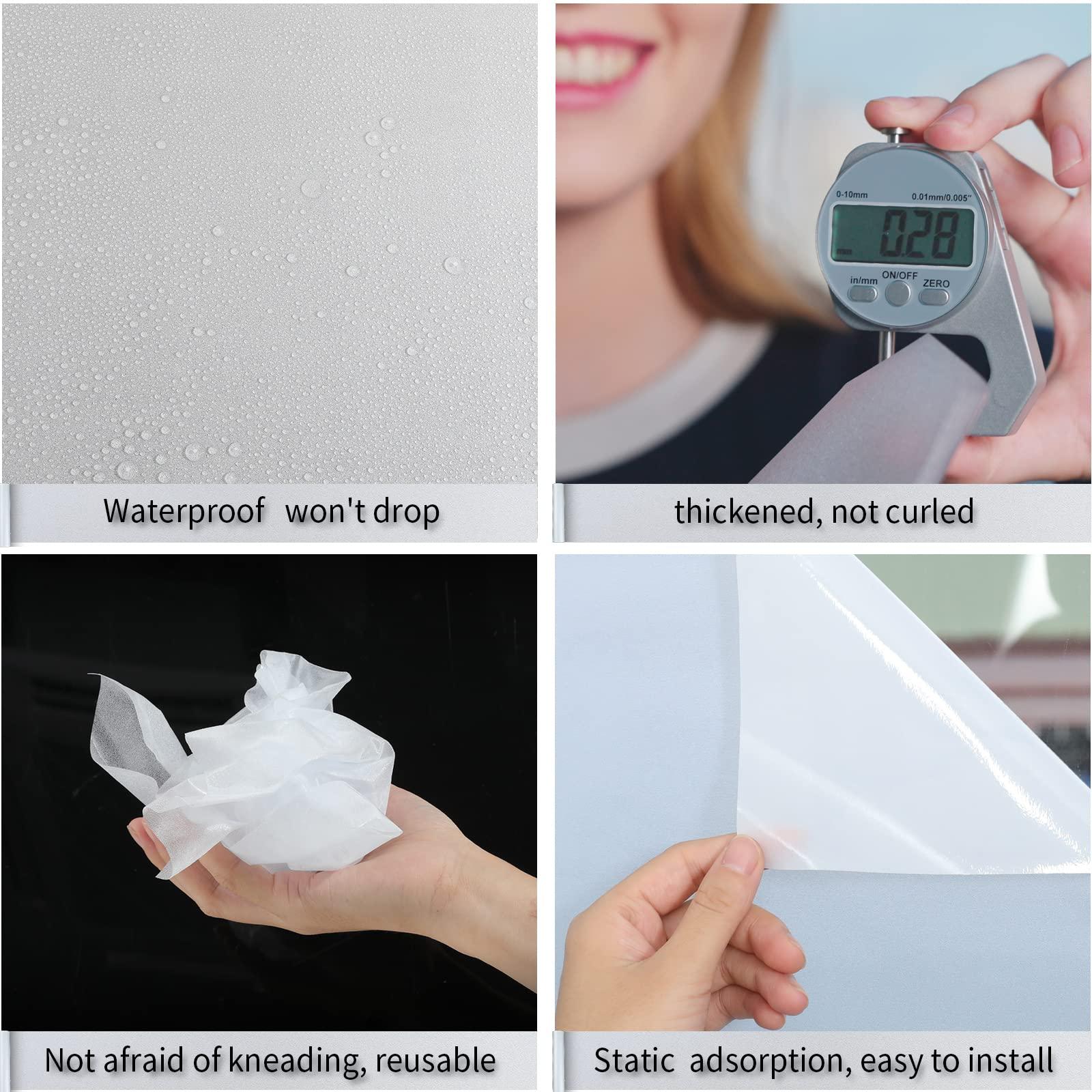 xiawei Frosted Glass Window Film with Tools,Reusable Window Privacy Film,Static Clings Window Film Kit for Home Bathroom and Office. (Pure, 29.6Inch196.9Inch)