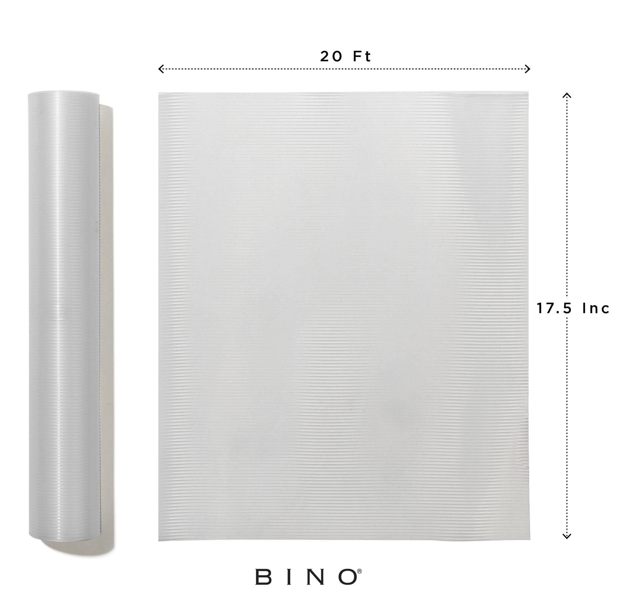 BINO BINO | Kitchen Shelf Liner | Non Adhesive Shelf Liners for Kitchen Cabinets | Shelf Liners for Kitchen Cabinets | Drawer and Shelf Liner | Non Slip Shelf Liner Roll (Ribbed - Clear)