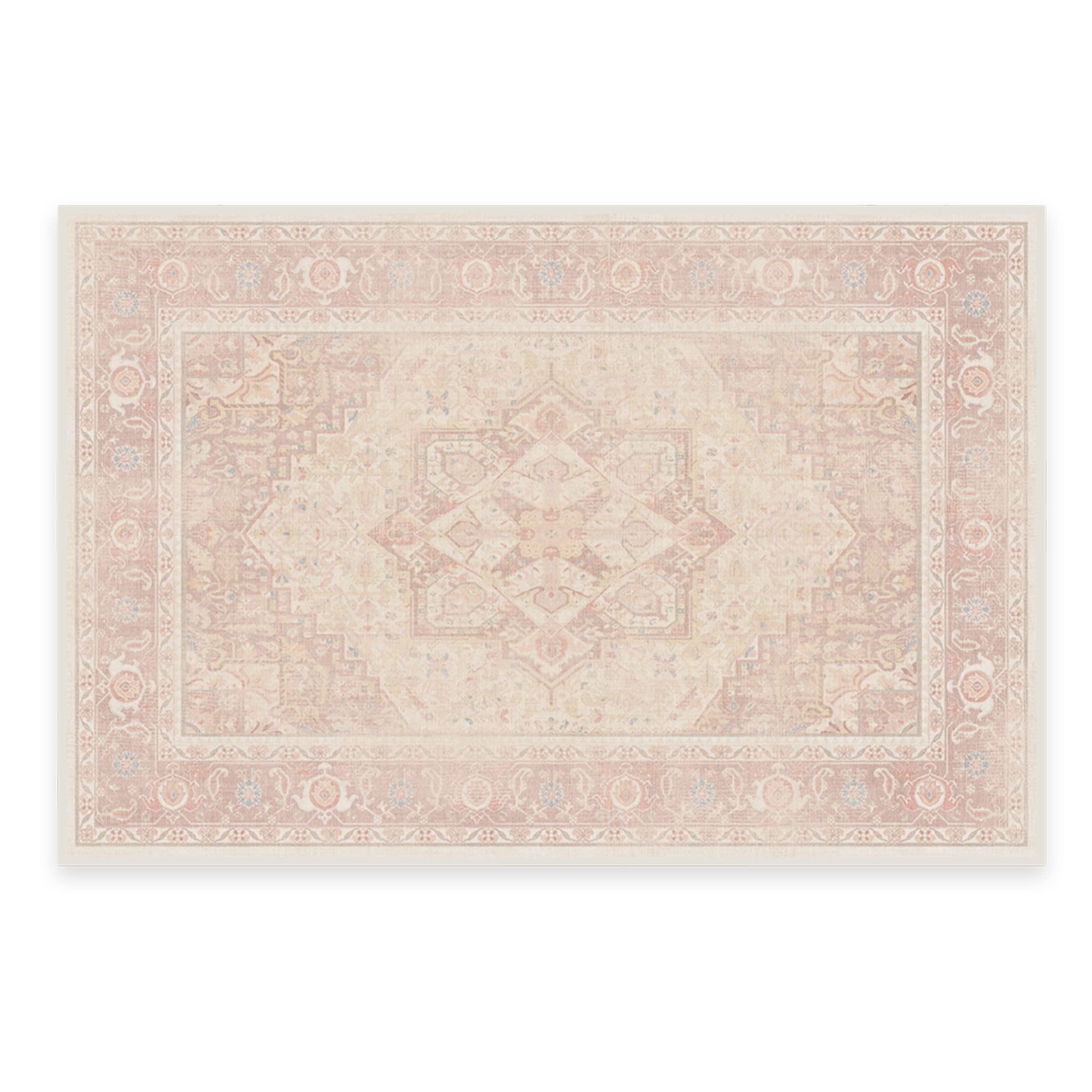 RUGGABLE Ruggable Washable 2x3 Area Rug, Kamran Soft Pink, Premium Rugs for Living Room, Bedroom, Kitchen, Office, Nursery with Gripper Non Slip Pad