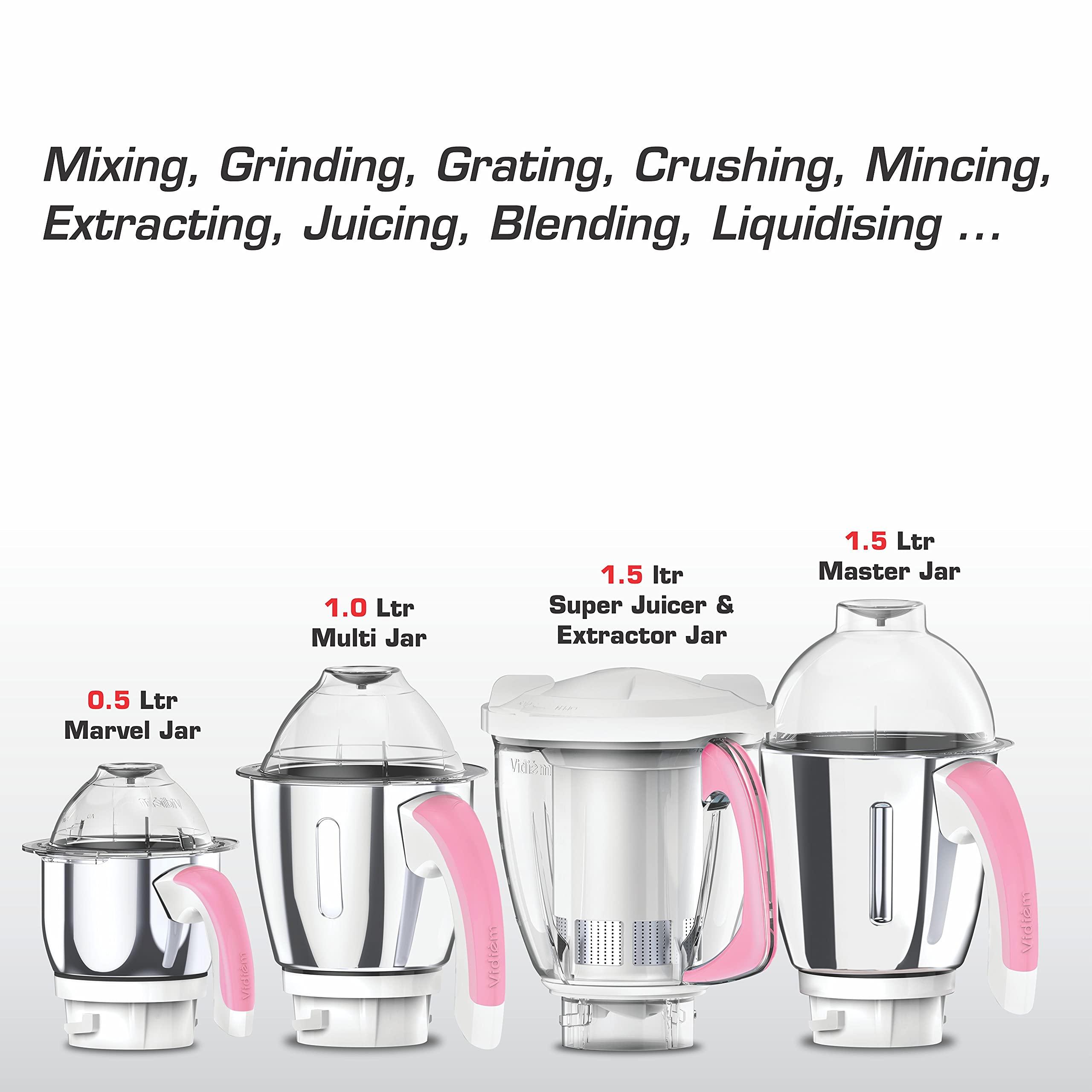 Vidiem Vidiem Ivy Plus 4 Jar Mixer Grinder 750 watts Free Service Kit included -110Volts