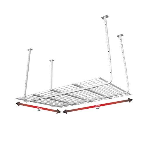 HyLoft HyLoft Overhead Garage Storage Rack, Adjustable Ceiling Storage for Garage, Heavy Duty Steel Garage Storage System, 60-Inch x 45-Inch, White