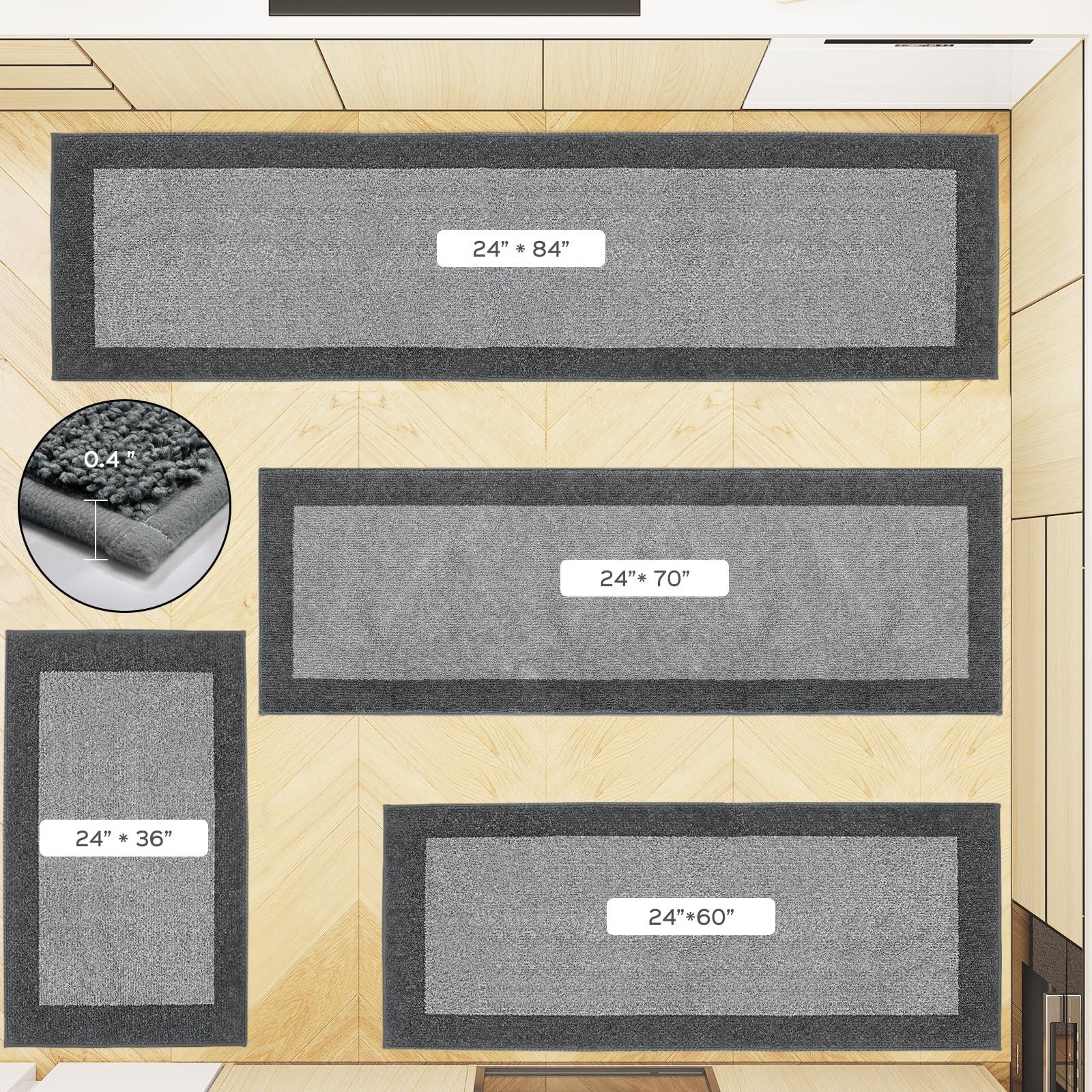 DOMUSTEX DOMUSTEX Machine Washable Kitchen Rug 24" x 36", Non Slip Kitchen Mat for Floor, Absorbent Entrance Throw Rug for Bedroom, Hallway, Bathroom, Door