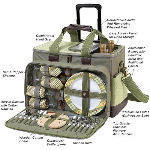 Picnic at Ascot Picnic at Ascot- Original Insulated Picnic Cooler on Wheels with Service for 4- Designed & Assembled in the USA