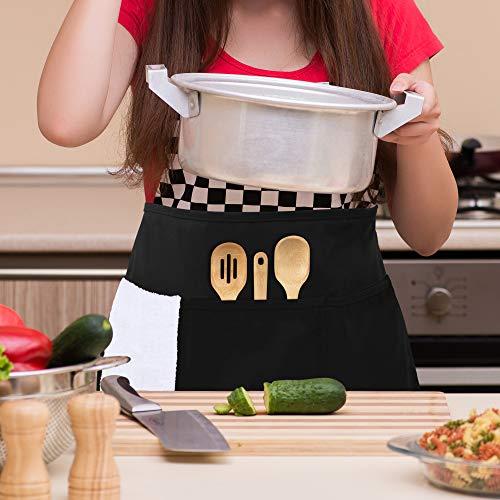 Utopia Wear Utopia Wear 12 Pack Server Apron with 3 Pockets, Waist Apron for Waiter Waitress, 12 Inches, Black
