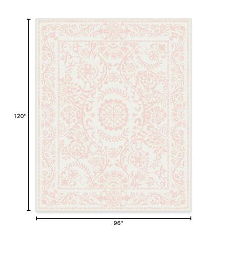 RUGGABLE Ruggable Washable 8x10 Large Area Rug, Delphina Powder Pink, Premium Rugs for Living Room, Bedroom, Kitchen, Office, Classroom with Gripper Non Slip Pad