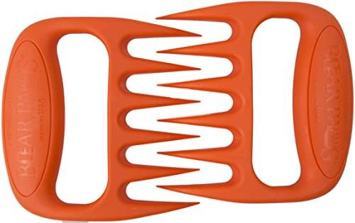 Bear Paws Bear Paws Meat Claws - The Original Meat Shredder Claws, USA Made - Easily Lift, Shred, Pull and Serve Meats - Ultra-Sharp, Ideal Meat Claws for Shredding Pulled Pork, Chicken, Beef, Turkey - Orange