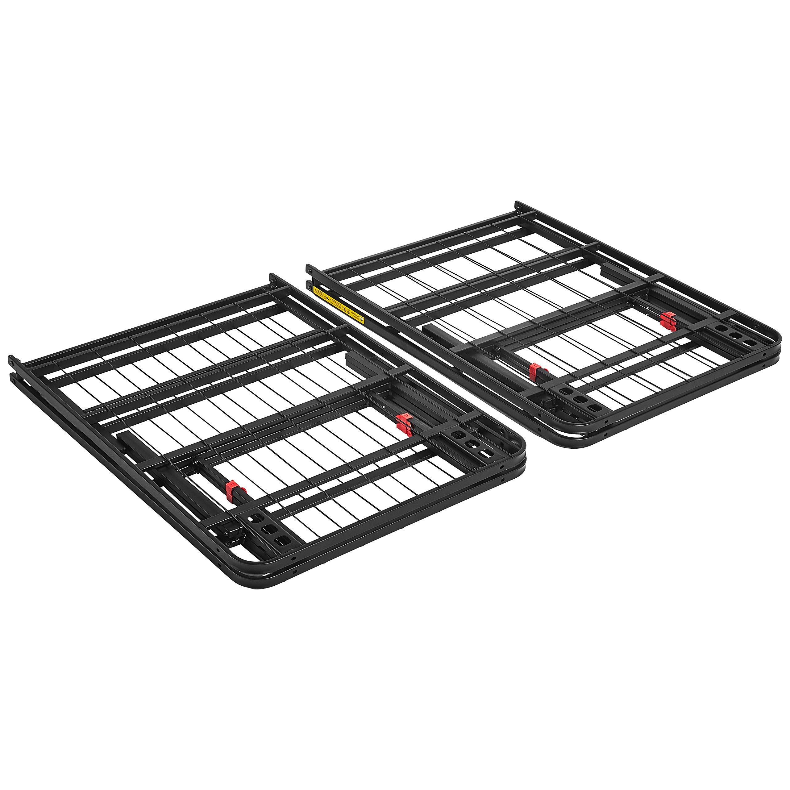 Amazon Basics Amazon Basics Bed Frame with Storage, Foldable Metal Platform, Sturdy Steel, No Box Spring Needed, 18 Inches High, Tool-Free Setup, Queen Size, Black