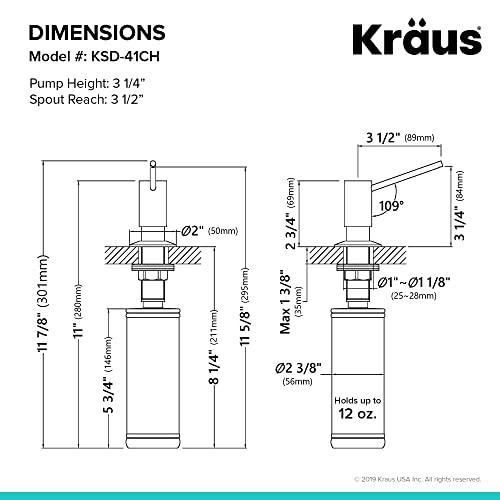 Kraus KRAUS Kitchen Soap and Lotion Dispenser in Chrome, KSD-41CH