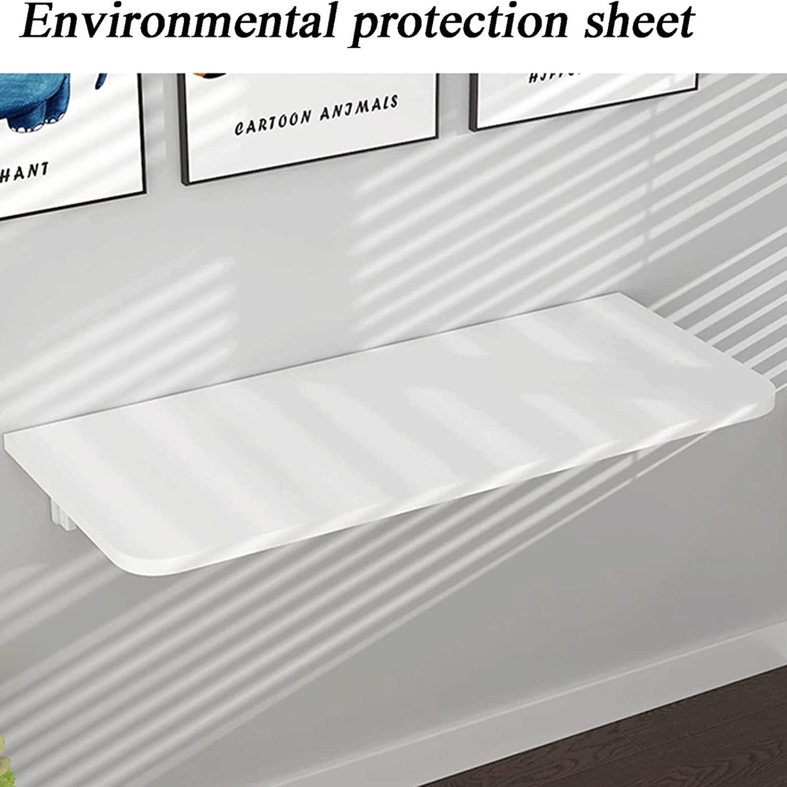 WQDY Folding Wall-Mounted Drop-Leaf Table Small Apartment Wall Mount Dining Table Perfect Addition to Garage Shed/Home Office/Home Bar (Color : White, Size : 90 * 50cm)