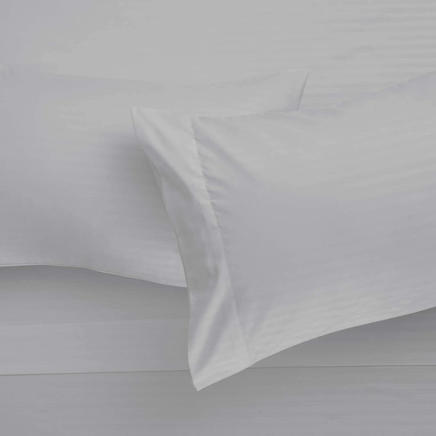 Bedding Kraft Bedding Kraft Bed Sheet Set - Light Grey Stripe Full Size 6 PC\'s Sheet Set - 1500 TC Cotton Sheets - Rich 100% Egyptian Cotton - Fits Mattress Upto 21 Inch Deep Pocket - Extra Deep Pocket Set