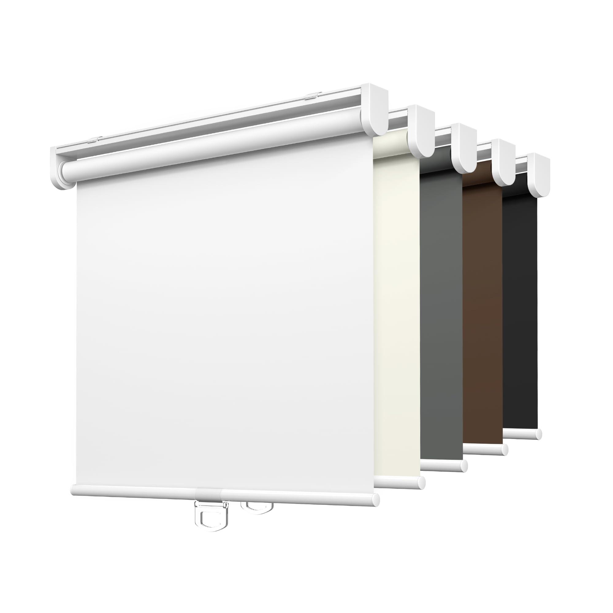 LazBlinds LazBlinds No Tools No Drill Cordless Roller Shades, 100% Blackout Roller Blinds for Windows, Thermal Insulated UV Protection Waterproof Roll Up Window Blinds and Shades, 31'' W x 48'' H, White