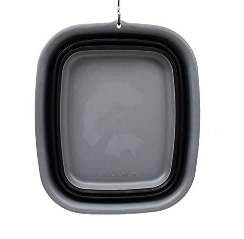 SAMMART SAMMART 9.45L (2.5 Gallon) Collapsible Tub - Foldable Dish Tub - Portable Washing Basin - Space Saving Plastic Washtub (Grey/Black, M)