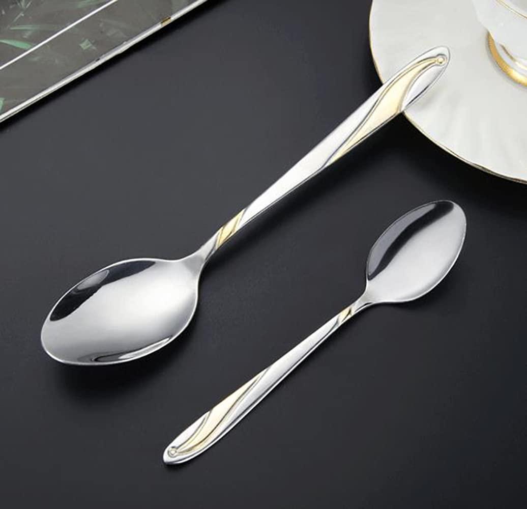 TWEE Gold Silverware Set 24 Piece Cutlery Set for 6 Premium Stainless Steel Flatware Sets Include Teaspoons Knifes Forks and Spoons Home Kitchen Restaurant Hotel Tableware Utensils Set