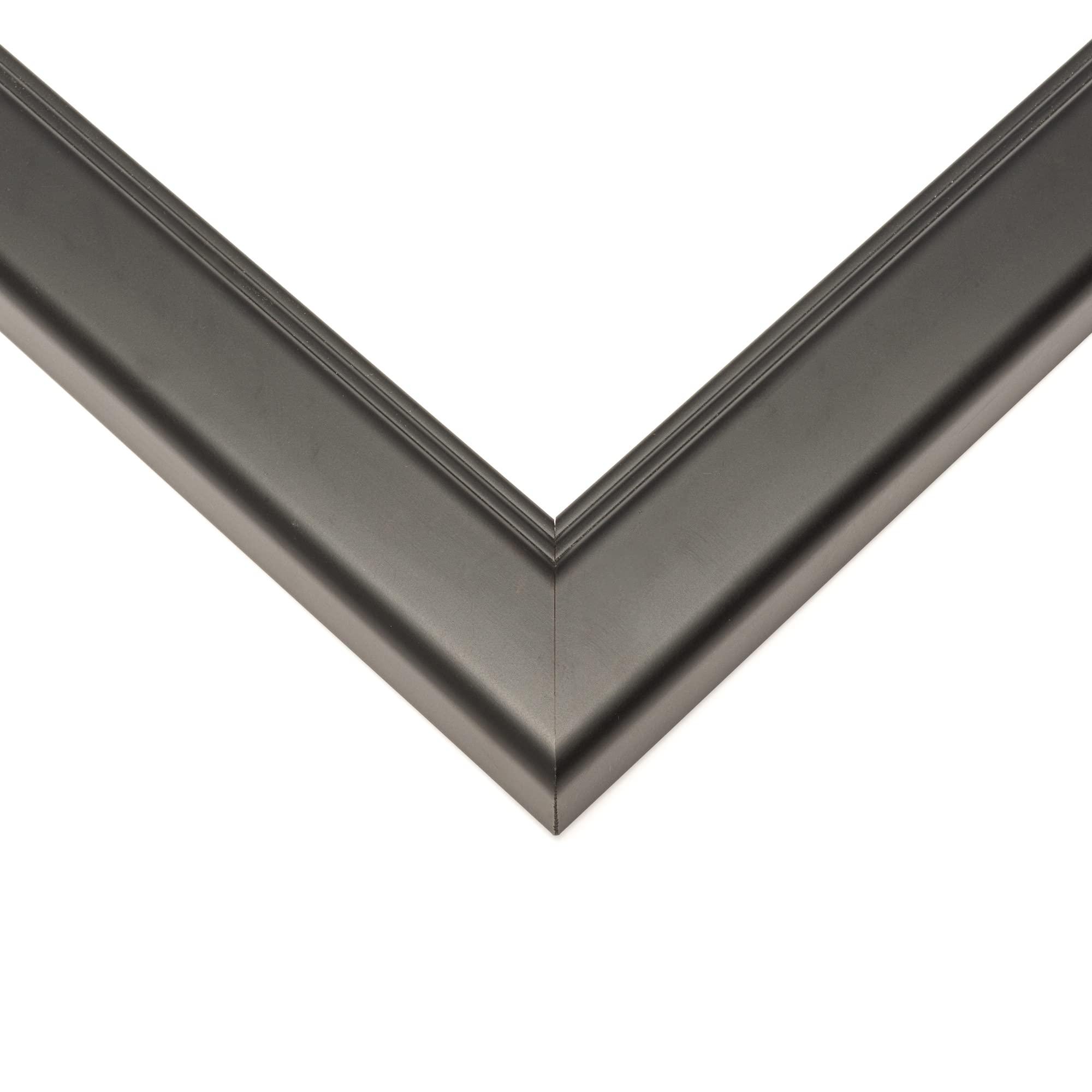 CustomPictureFrames.com 17x13 Frame Black Passaggi Solid Wood Picture Frame Width 1.5 Inches | Interior Depth 0.5 Inches | Passaggi Nero Modern Photo Frame Complete with UV Acrylic, Foam Board Backing & Hanging Hardware