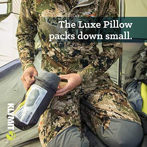 Klymit Klymit Luxe Travel Pillow, Lightweight Inflatable Hybrid Airplane, Backpacking, Hammock, and Camping Pillow, Grey
