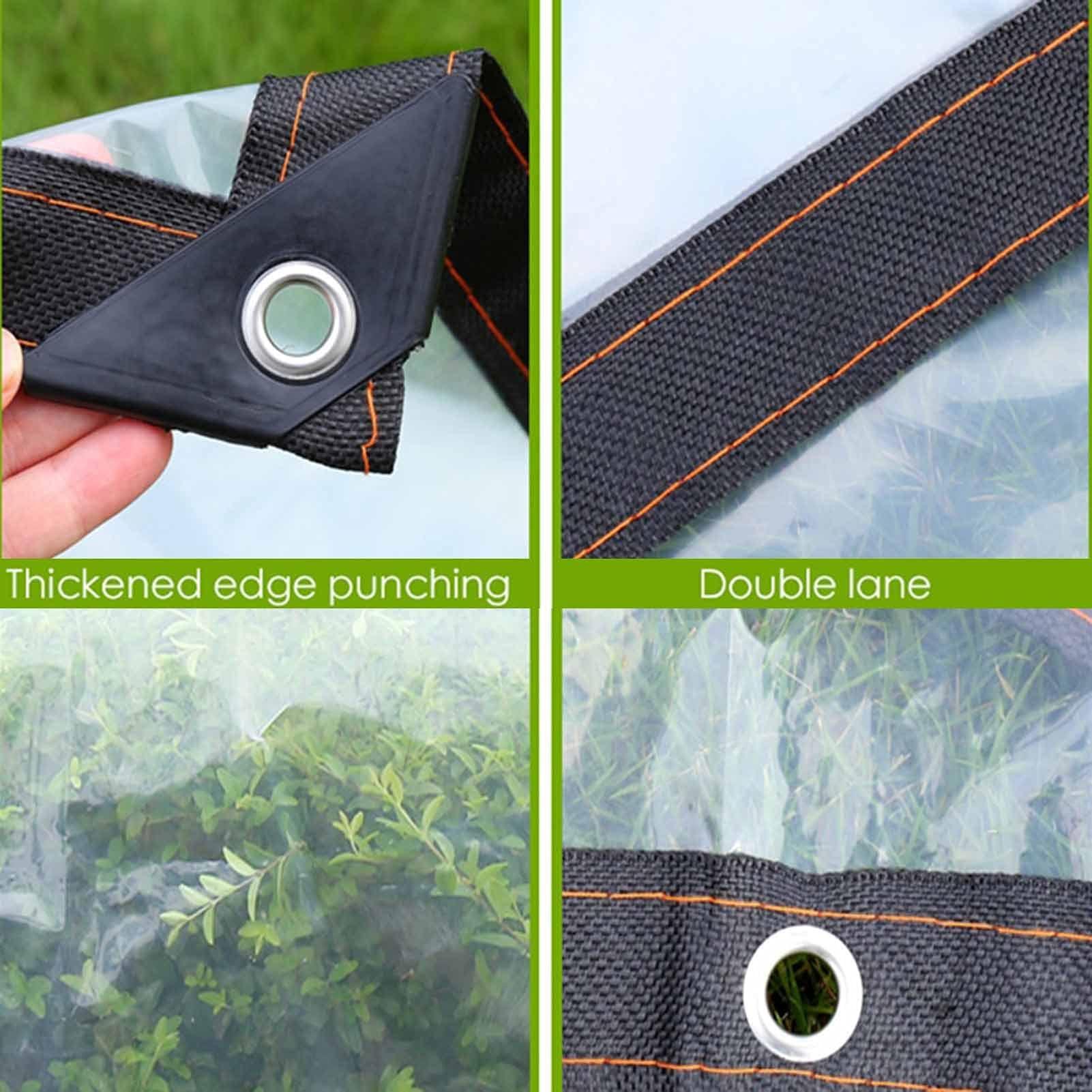 bujnie Outdoor Clear Tarp Curtains PVC Waterproof Tarpaulin with Eyelets 0.12mm for Pergola, Patio, Porch, Customizable bujnie (Color : Clear, Size : 13x10'/4x3m)