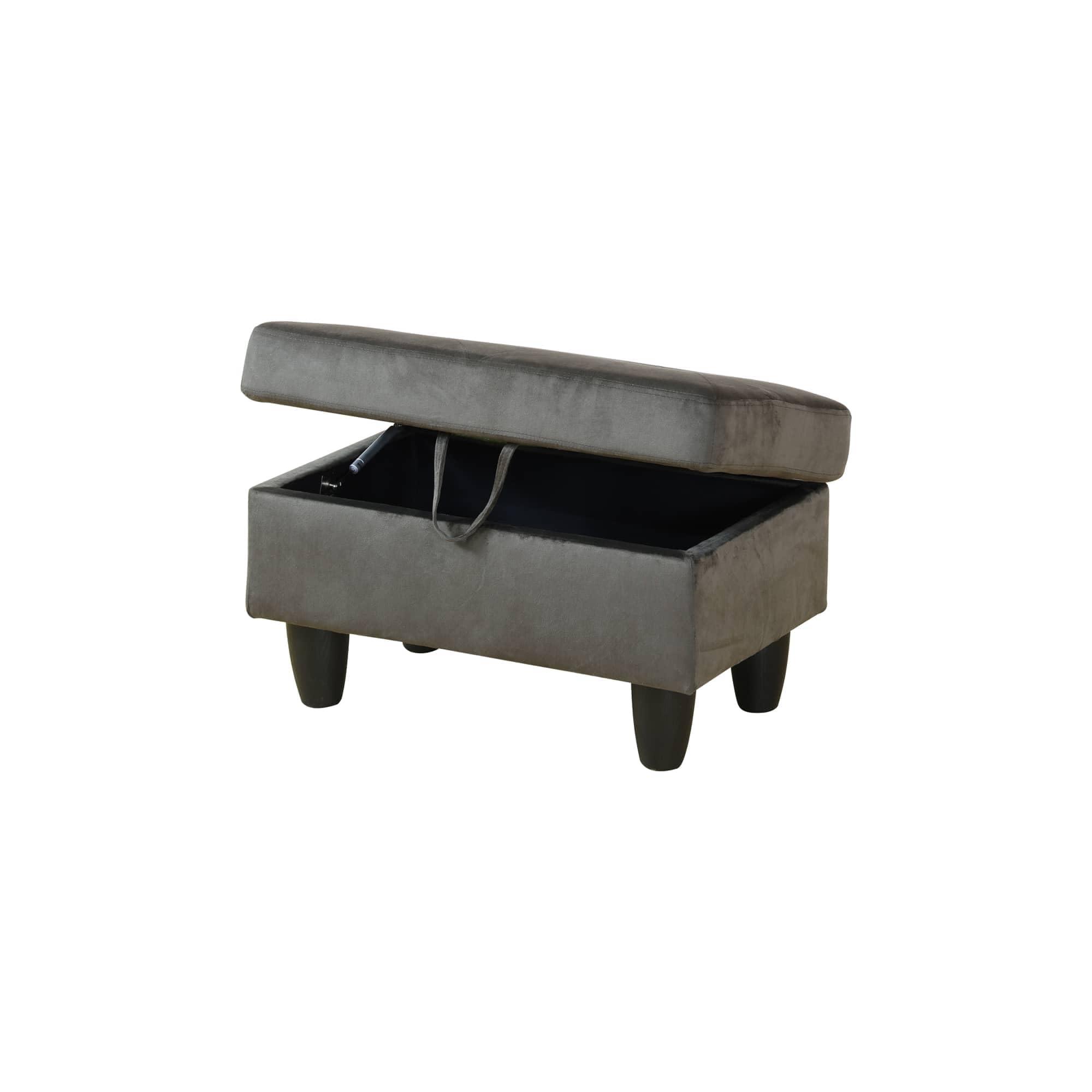 LOPOO LOPOO 3 Piece L-Shaped Sectional Sofa with 66.5'' Left Chaise Lounge, Storage Ottoman & Throw Pillows, 97'' Living Room Set, 5 Seat Upholstered Modular Sectional Couch for Apartment Grey Flannel