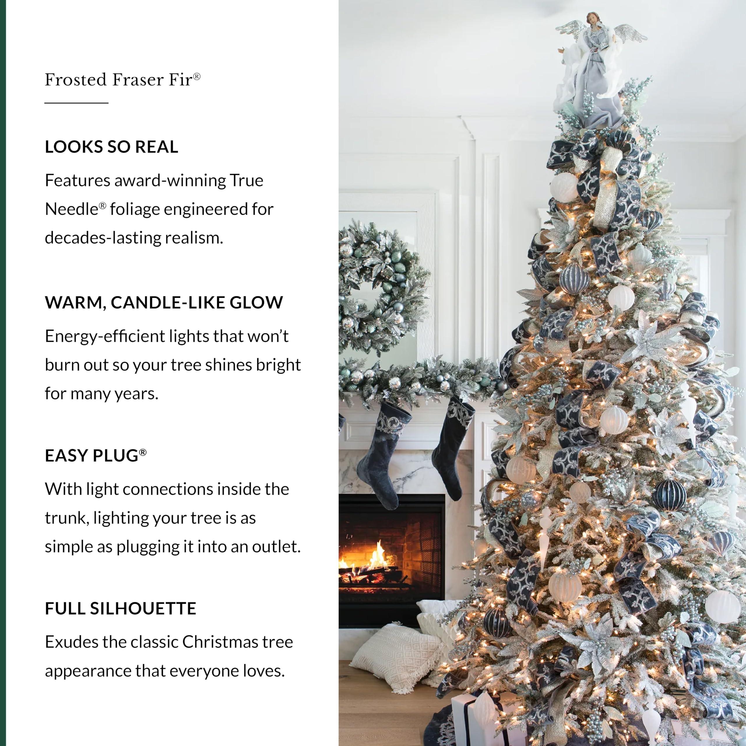 Balsam Hill Balsam Hill 7.5ft Pre-Lit Fraser Fir Frosted Artificial Christmas Tree with LED Clear Lights