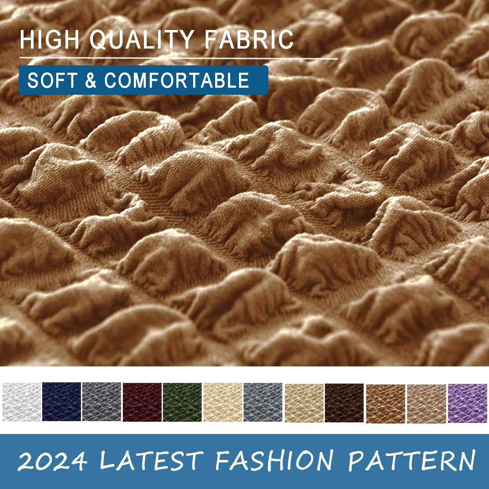 CACXKEP CACXKEP Jumbo Recliner Slipcover Electric Recliner Chair Covers Double Recliner Cover Lift Chair Covers for Electric Recliner,Almond,2