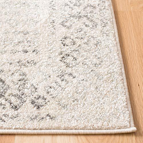 Safavieh SAFAVIEH Tulum Collection Area Rug - 8' x 10', Ivory & Grey, Moroccan Boho Distressed Design, Non-Shedding & Easy Care, Ideal for High Traffic Areas in Living Room, Bedroom (TUL264A)