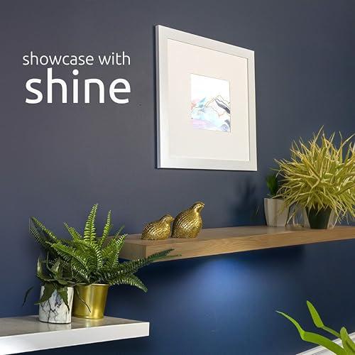 Kiera Grace Kiera Grace Stockholm Aberg LED Light Floating Shelf, Modern Wall Shelves with Touch-Activated Lights, Ideal for Home Decor, 24\", White, Pack of 1