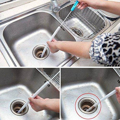 wcly Jumper Joo Drain Snake Brush,Drain Brush for a Sink Drain, 28 inch (71cm), Sink Drain Brush Drain Clog Cleaning Brush,2pcs