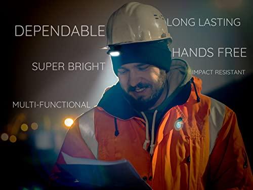 Revival Gear Hat Light Rechargeable LED Headlamp: Head Lamps Strap Clip On Flashlight Headlamps for Hardhat & Hats for Camping, Running, Working Hard Hats, Cycling, Walking, Hiking