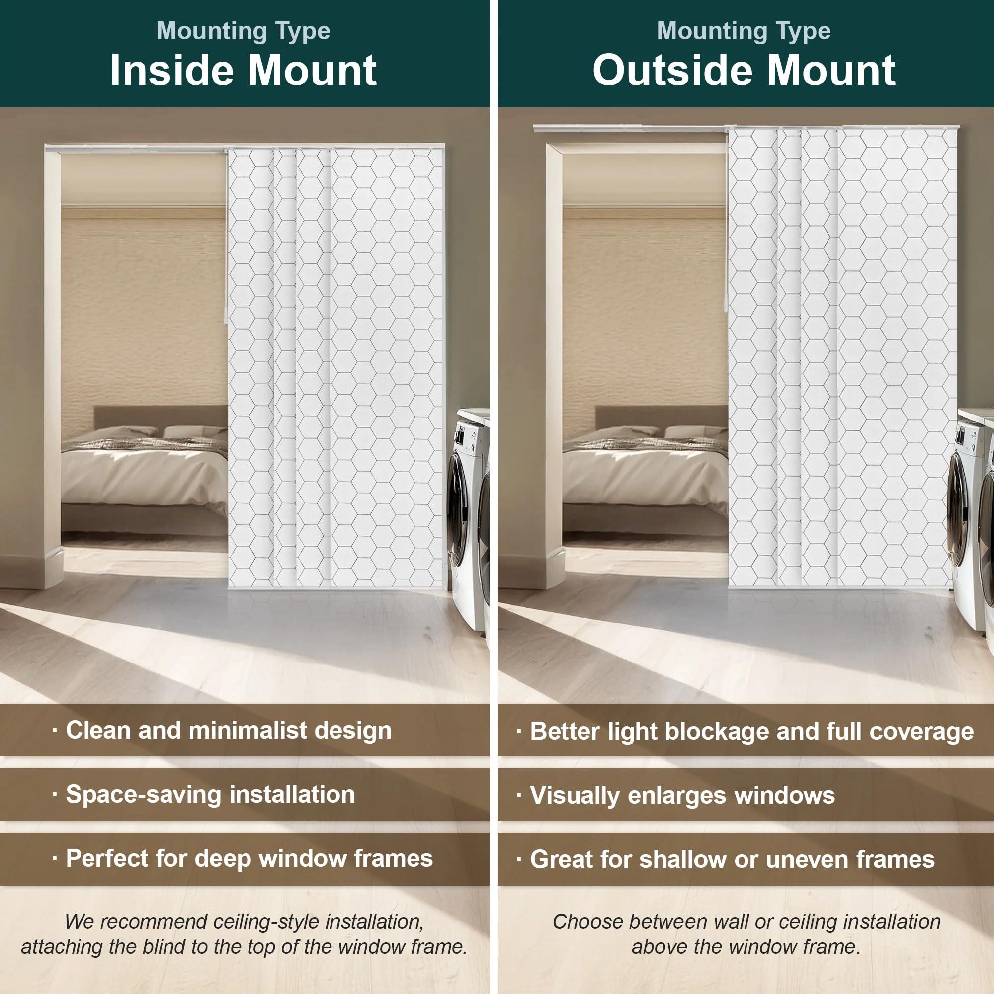 CHICOLOGY CHICOLOGY Sliding Door Blinds, Blinds for Sliding Glass Doors, Sliding Glass Door Blinds, Vertical Blinds for Patio Doors, Room Divider, Hexagon, W:46-86 x H: 0-96 inch