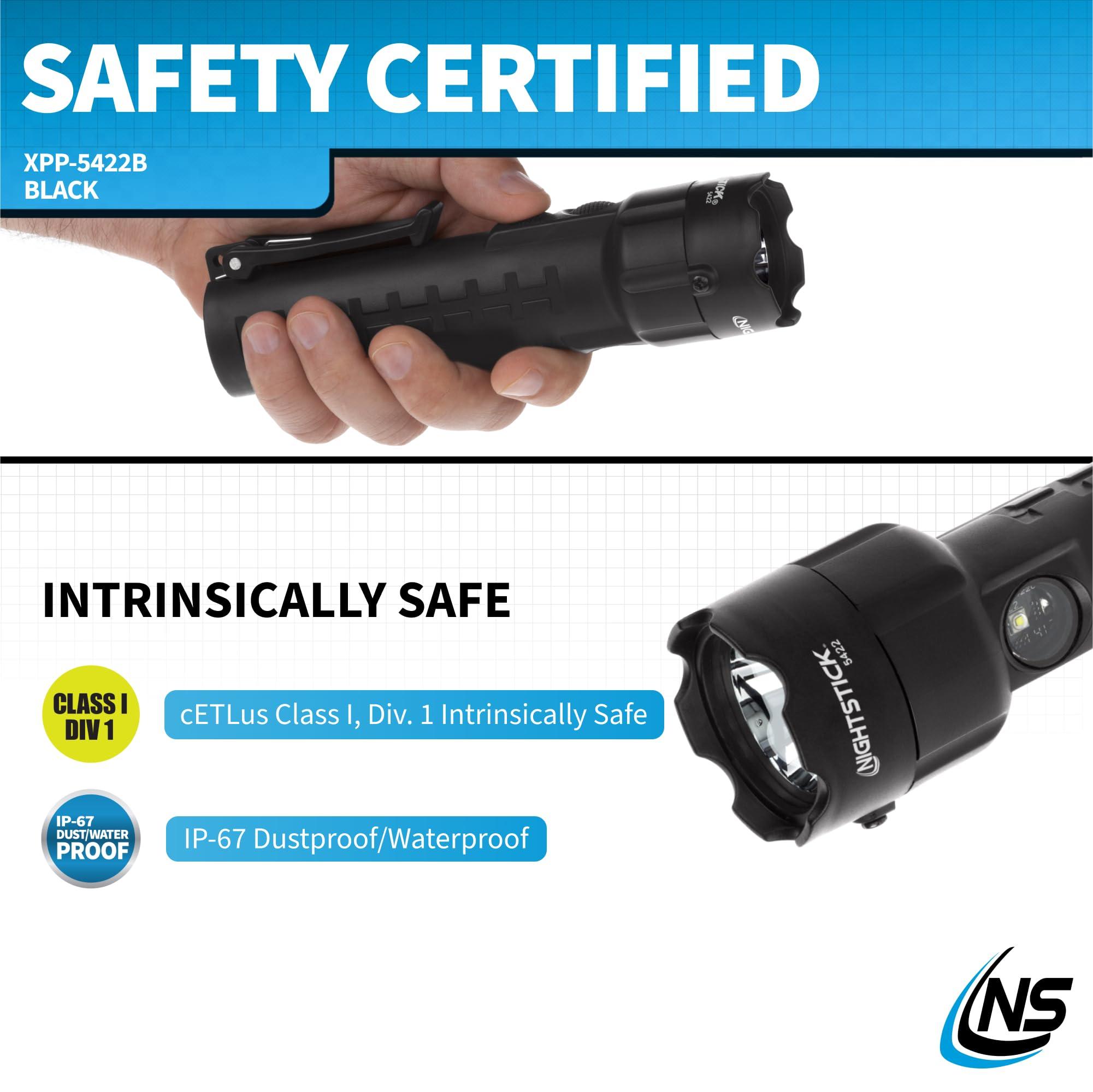 Nightstick Nightstick XPP-5422B 3 AA Intrinsically Safe Permissible Dual-Light Flashlight, Black