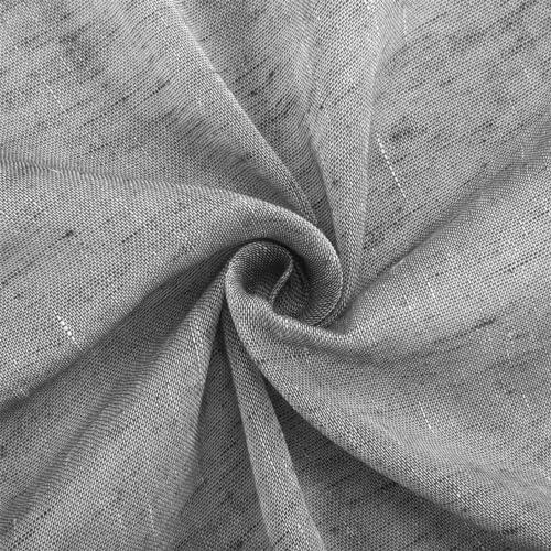 LOYOLADY LOYOLADY Sheer Linen Sheer Curtains for Bedroom, Grey Sheer Curtains 96 inches Long, Grommet Farmhouse Sheer Curtains for Living Room, Set of 2 Panels 52" W x 96" L