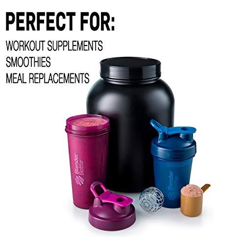 BlenderBottle BlenderBottle Classic Shaker Bottle Perfect for Protein Shakes and Pre Workout, 28-Ounce, Clear/Black