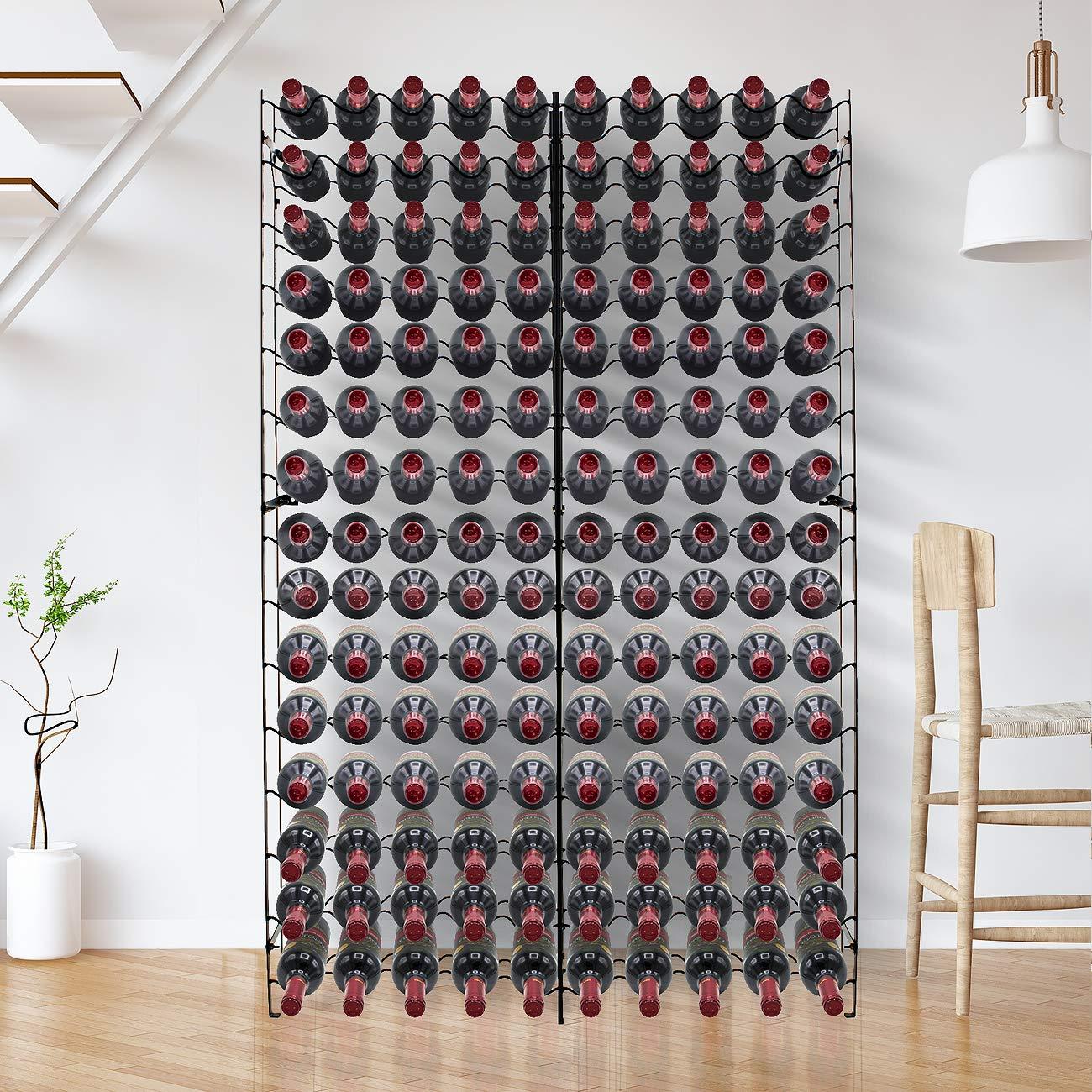 Sorbus Sorbus Wine Rack Freestanding Floor - Wine Bottle Holder Holds 150 Bottles of Wine - 150 Bottle Capacity Wine Storage for Any Bar, Wine Cellar, Kitchen, Dining Room