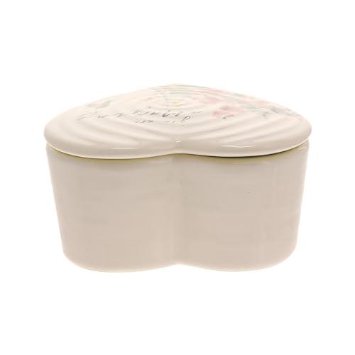 Pavilion Gift Company Pavilion Gift Company - You Are Amazing Ceramic Heart-Shaped Keepsake Box, Friend Gift, Best Friend Gift, Jewelry Keepsake Decorative Box, Jewelry Box For Mom, Daughter, Sister, Friend, 2 Count, Cream