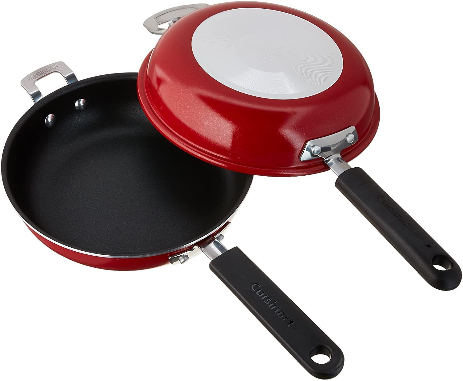 Cuisinart Cuisinart FP2-24R 10-Inch Nonstick Set Frittata Non-Stick Sauce Pan, Red