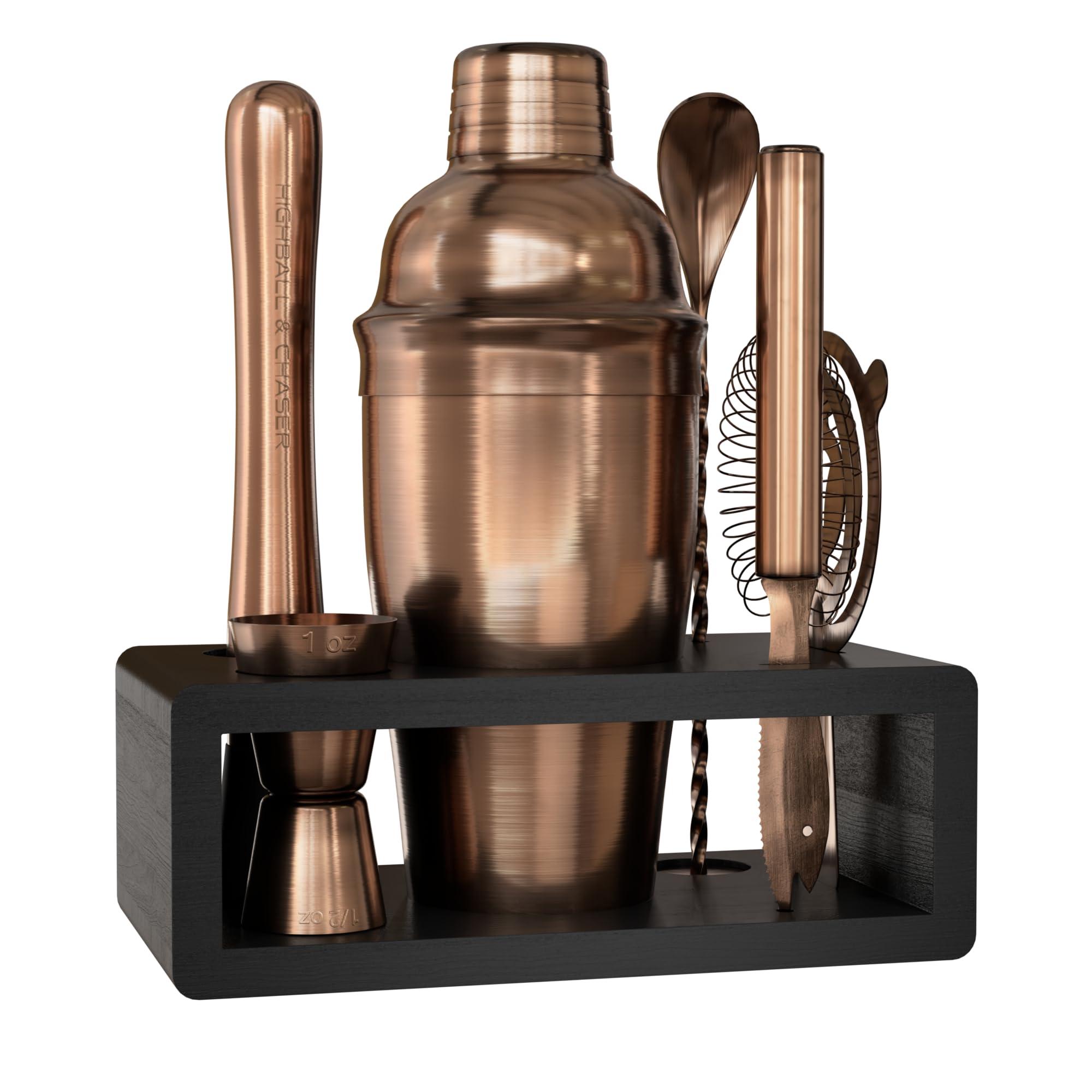 Highball & Chaser Highball & Chaser Cocktail Shaker Set: Bartender Kit for Home Bar Mixology Cocktail Bar Set Plus E-Book with 30 Recipes