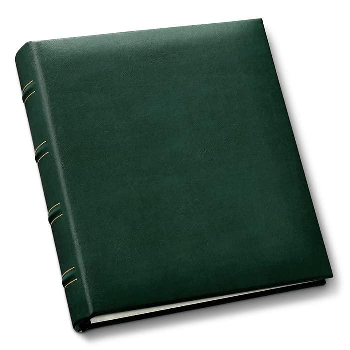 Gallery Leather Gallery Leather Photo Album 4x6-3 Ring Binder Photo Album, 60 Pages for 120 Photos, Fillable, Can Fit 4x6 Photos, Handcrafted - Acadia Green - 9.25 x 8 \", Compact