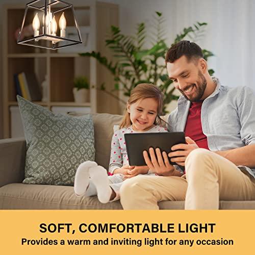 Sigalux Sigalux E12 LED Bulb Candelabra Base 60 watt Chandelier Light Bulbs Dimmable, Flame Tip , 4.5W, 500LM 2700K Soft White, CA10 Candle Light Bulbs, 12 Packs