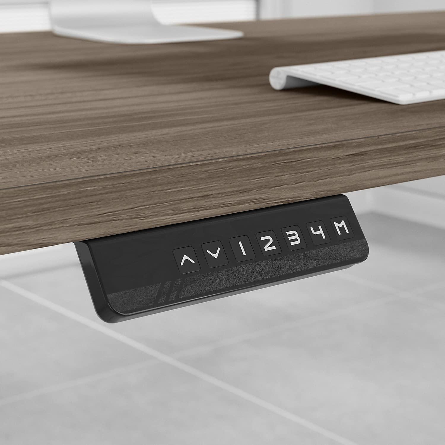 Bush Furniture Bush Business Furniture Move 60 Series Electric Height Adjustable Standing Desk, 60W x 30D, Modern Hickory with Cool Gray Metallic Base