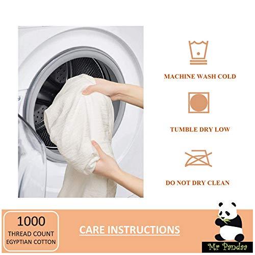 Mr Pandaa Split Top Cal-King Sheet Set for Adjustable Flex Top Mattress 100% Egyptian-Cotton, 1000-Thread-Count, Split Head Sheet Set 39\" Split at Top - 20\" Deep-Pocket [Cal-King- 39\" Split, Light Grey]