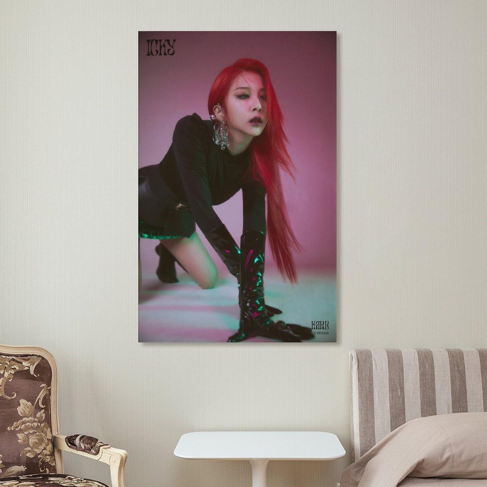 HomeLoft Basics JIWOO KARD Kpop ICKY Group Korea KPOP ARTIST Poster Decorative Painting Canvas Wall Art Living Room Posters Bedroom Painting 20x30inch(50x75cm)