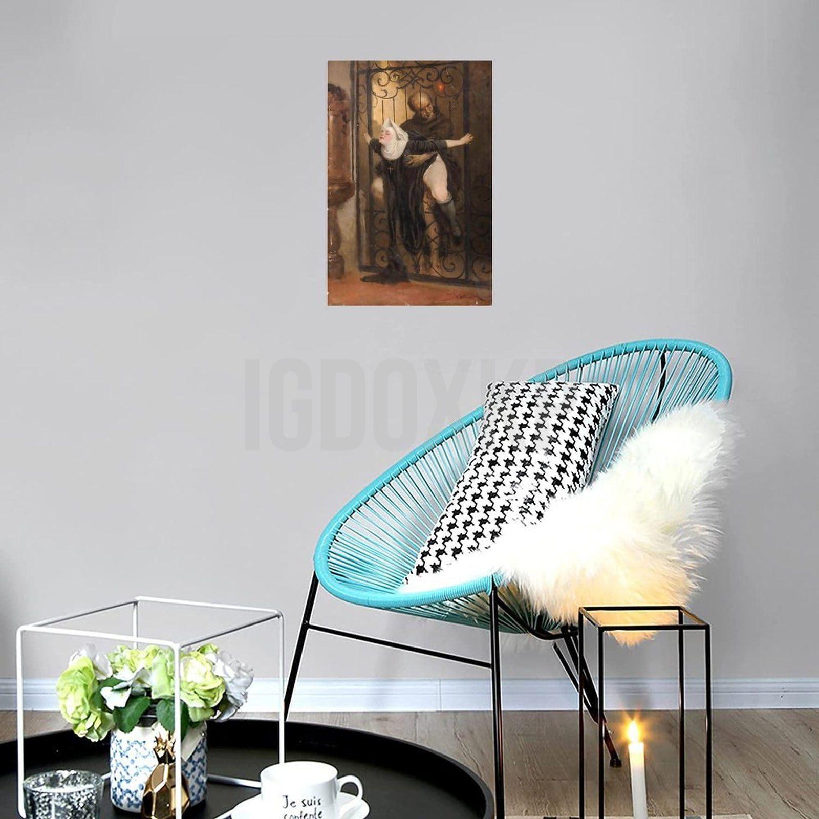 ALOEU ALOEU Heinrich Loso\'s Sin 1880 Oil Painting Art Poster Retro Poster Canvas Printing Art Decoration Poster Living Room Bedroom Decoration Aesthetic Picture Unframe-style 08x12inch(20x30cm)