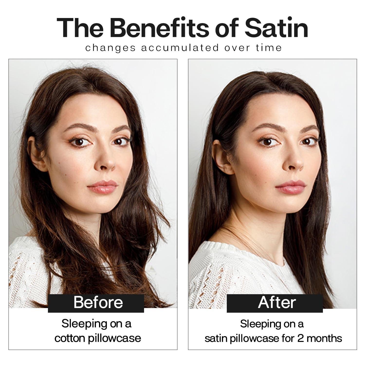 MR&HM MR&HM Satin Pillowcase for Hair and Skin, Silk Satin Pillowcase 2 Pack, Standard Size Pillow Cases Set of 2, Silky Pillow Cover with Envelope Closure (20x26, White Leopard)