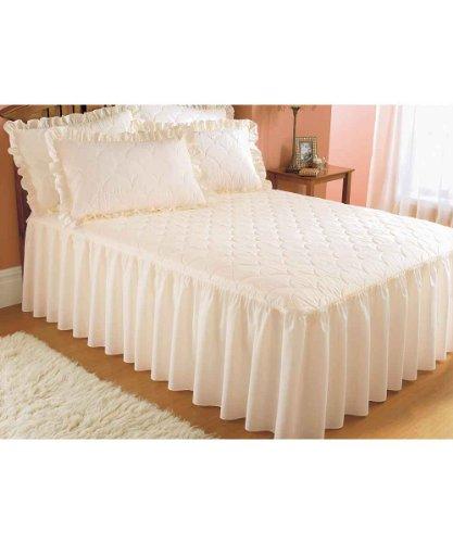 Chums Chums | Plain Quilted Bedspread with Pillow Shams Sold Separately | Ivory