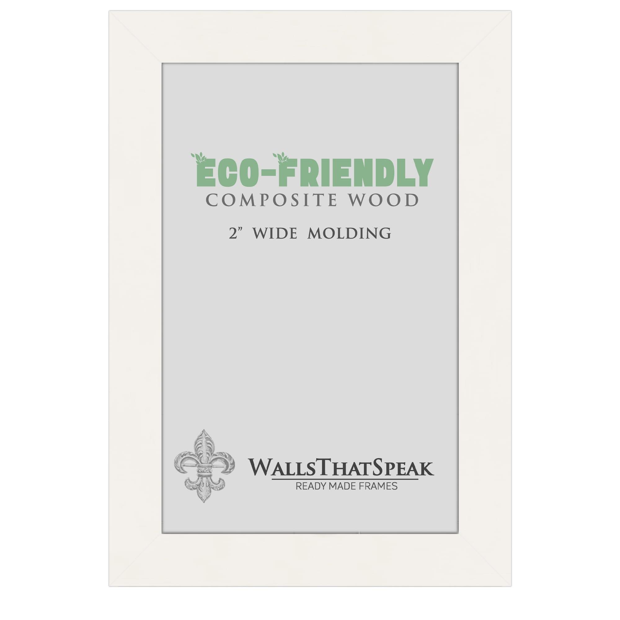 wallsthatspeak wallsthatspeak 14x20 White Picture Frame for Posters Puzzles or Artwork, 2-Inch Wide Border Moulding Photo Frames