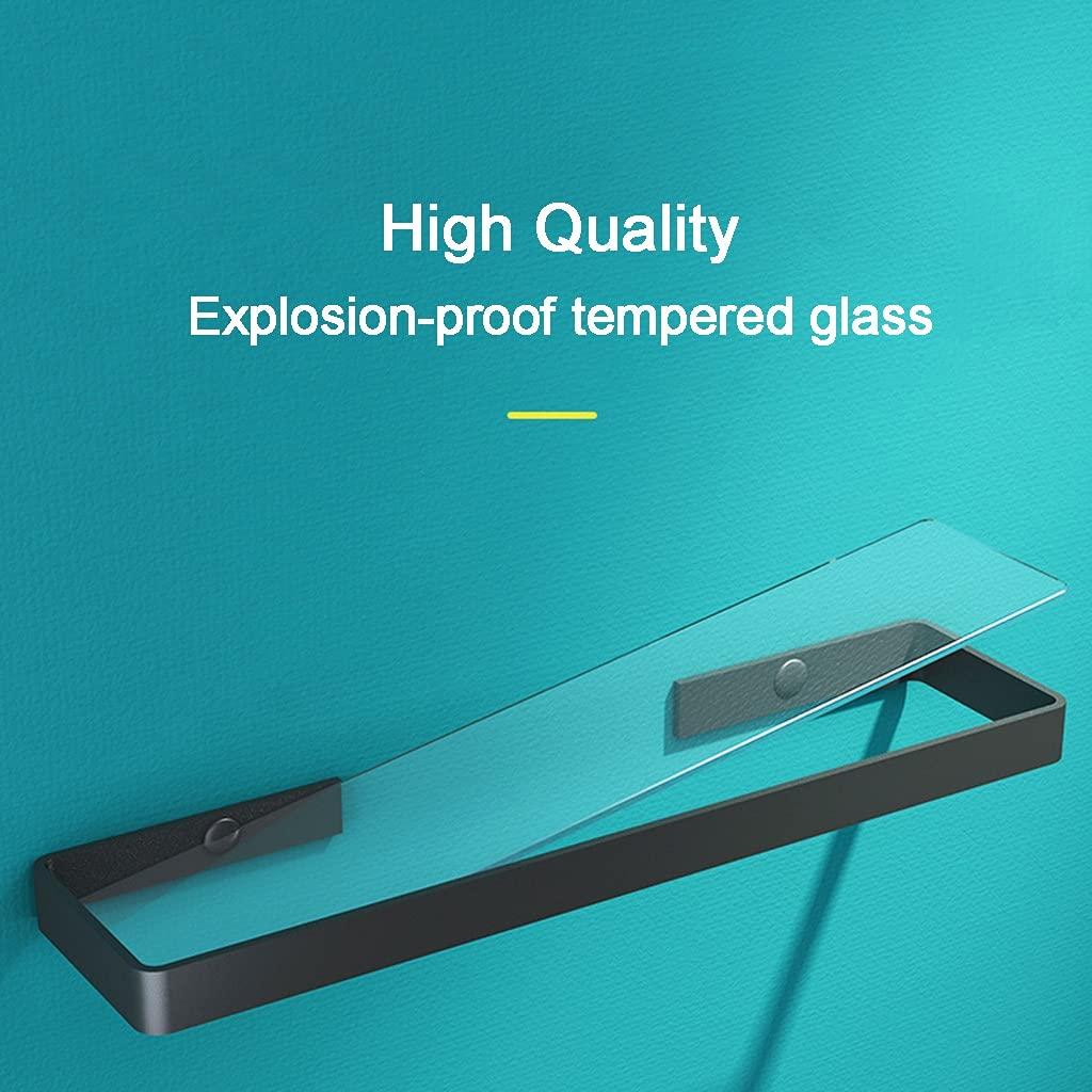 CUBANE Shower Shelf,Bathroom Corner ShelfShower Rack Basketerddcbb Bathroom glass shelf Black Shower Shelf Space Aluminum Glass Shelves Wall Mounted Shower Caddy Storage Organizer Bathroom Shelves Nail Free